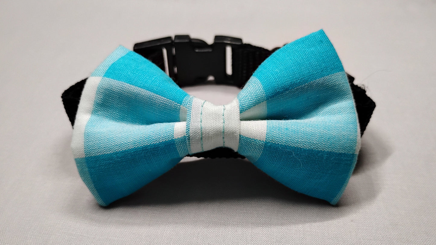 Blue & White Checkered Pet Bow Tie
