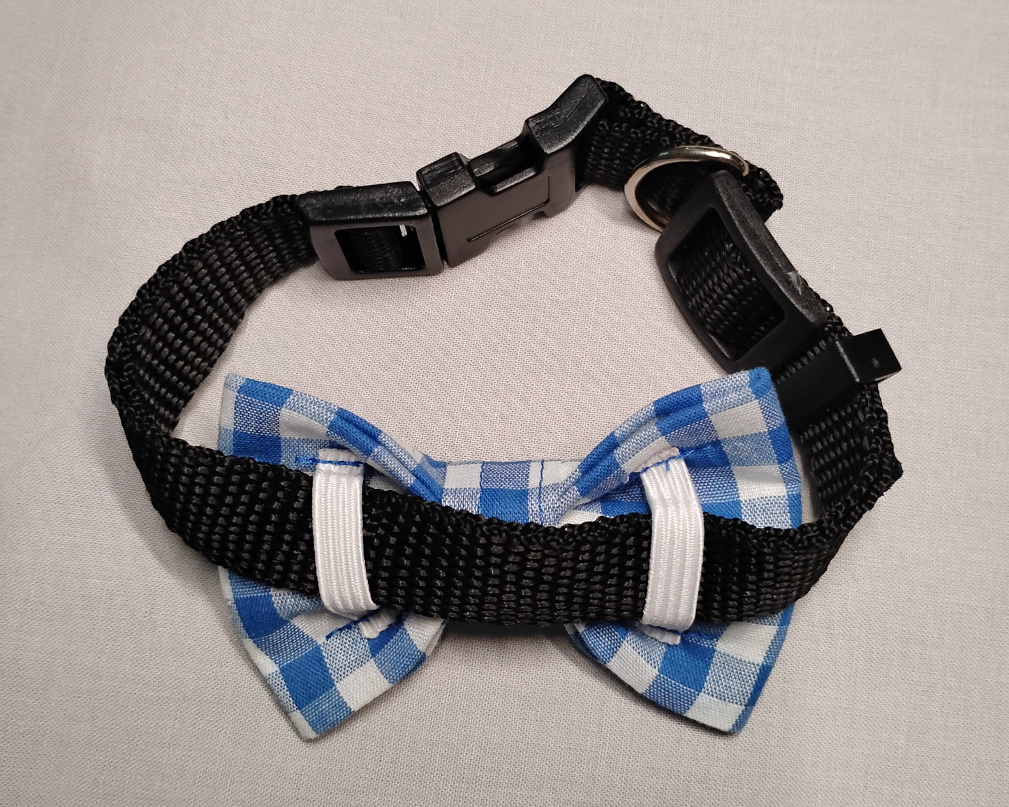 Blue & White Checkers Pet Bow Tie