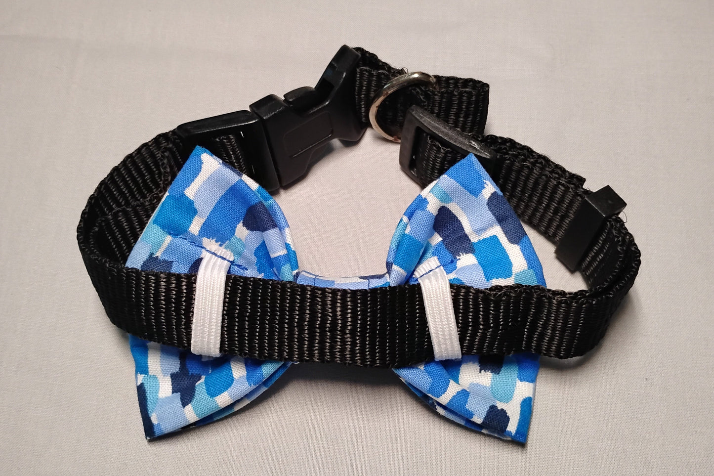 Blue Brush Strokes Pet Bow Tie