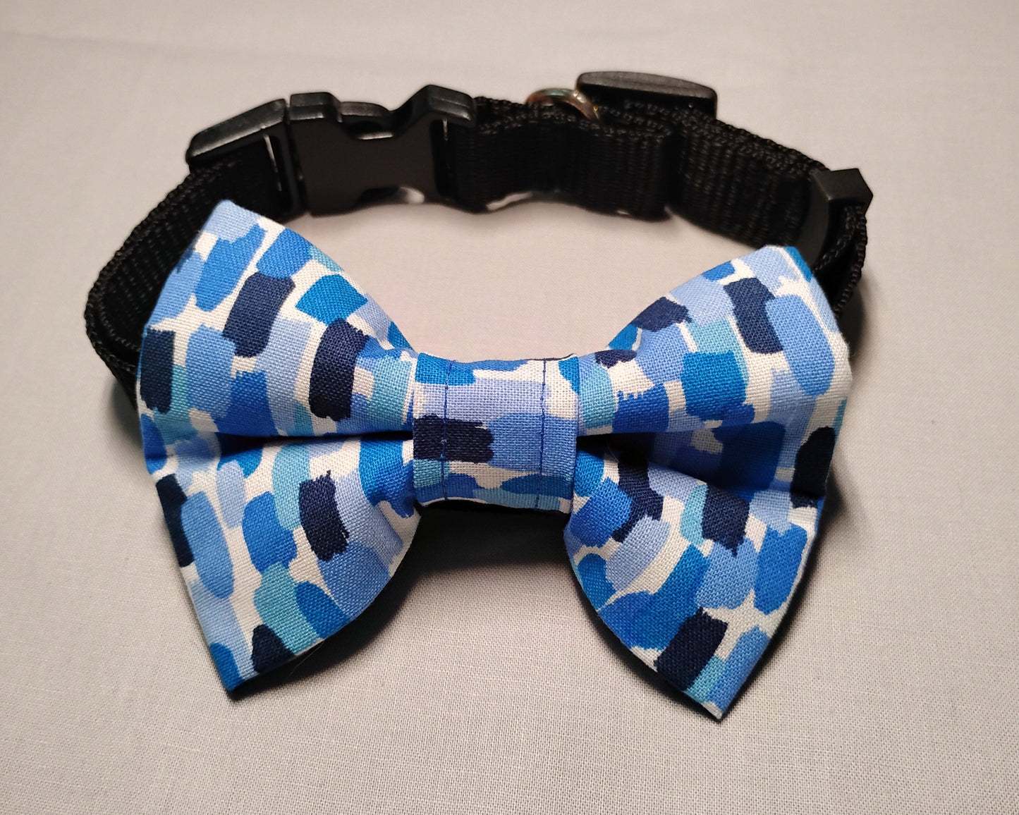 Blue Brush Strokes Pet Bow Tie