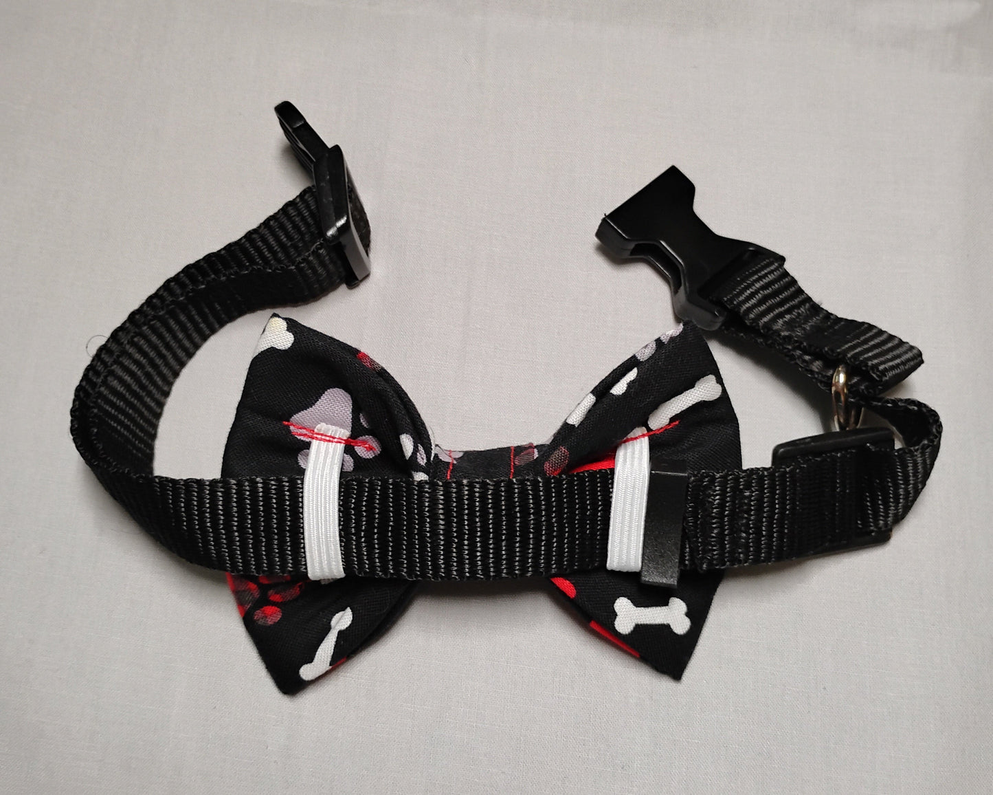 Red, Black & White Dog Themed Pet Bow Tie
