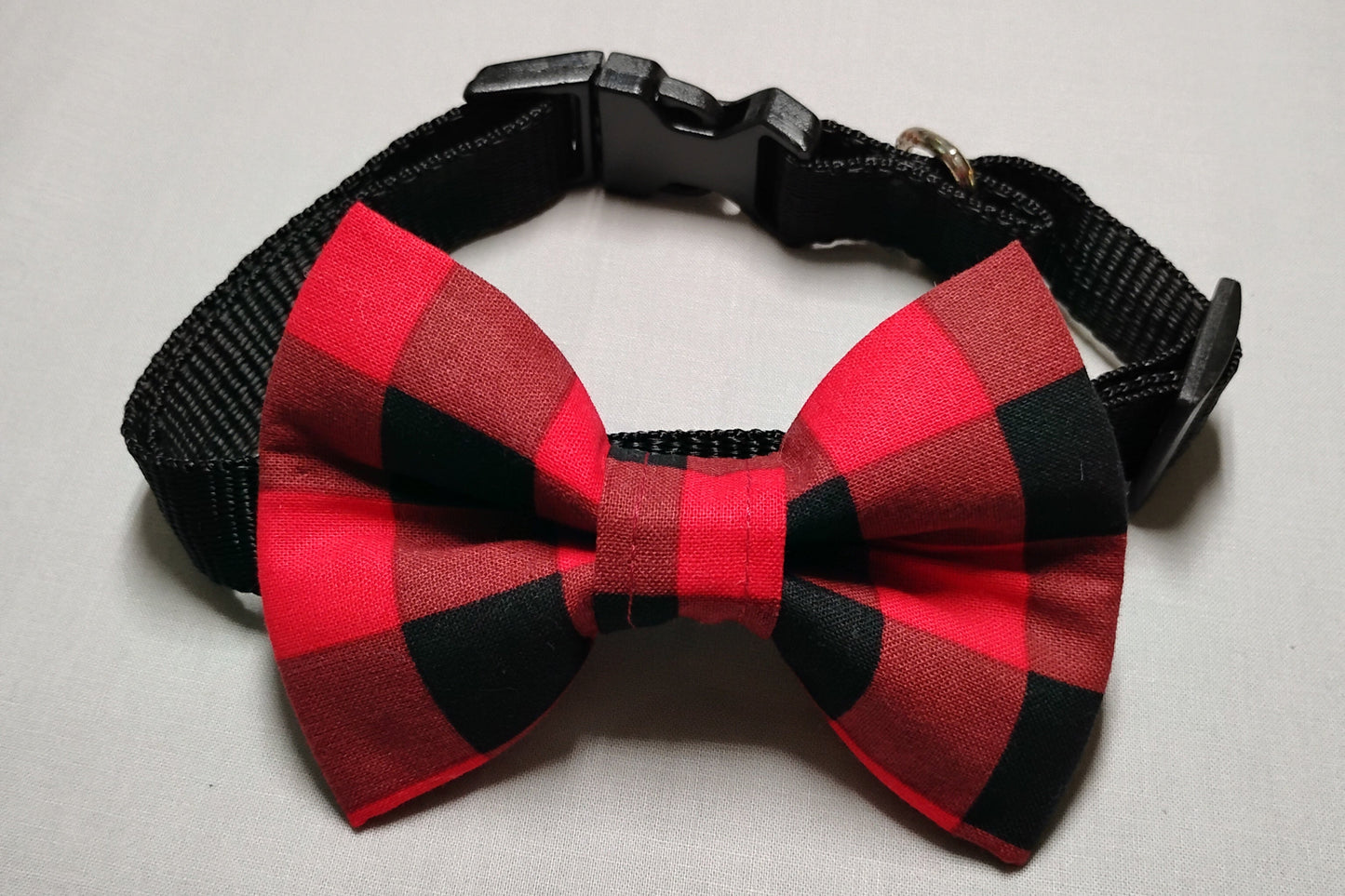 Red & Black Plaid Pet Bow Tie