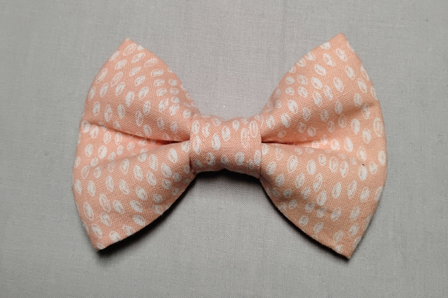 Peach & White Pet Bow Tie