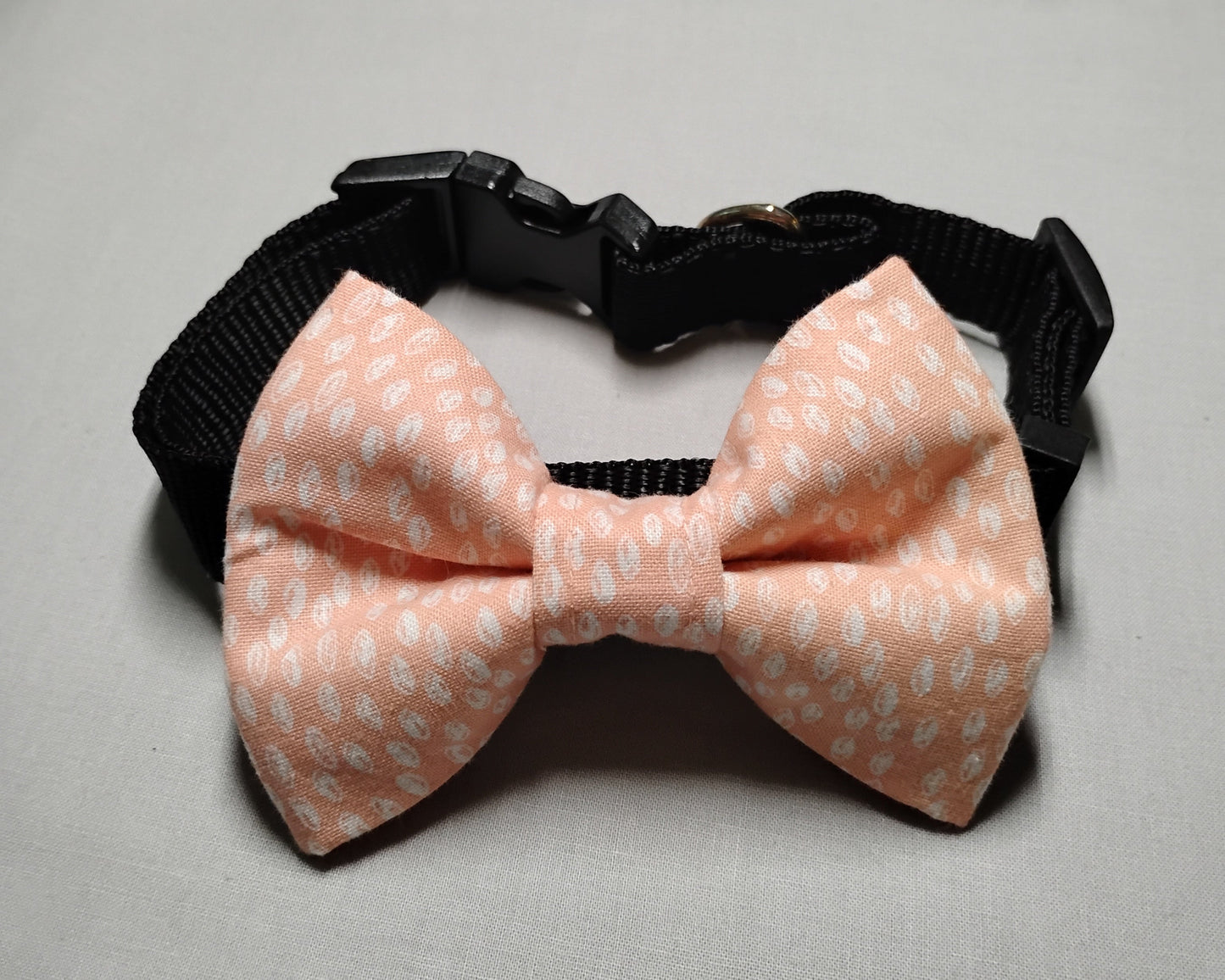 Peach & White Pet Bow Tie