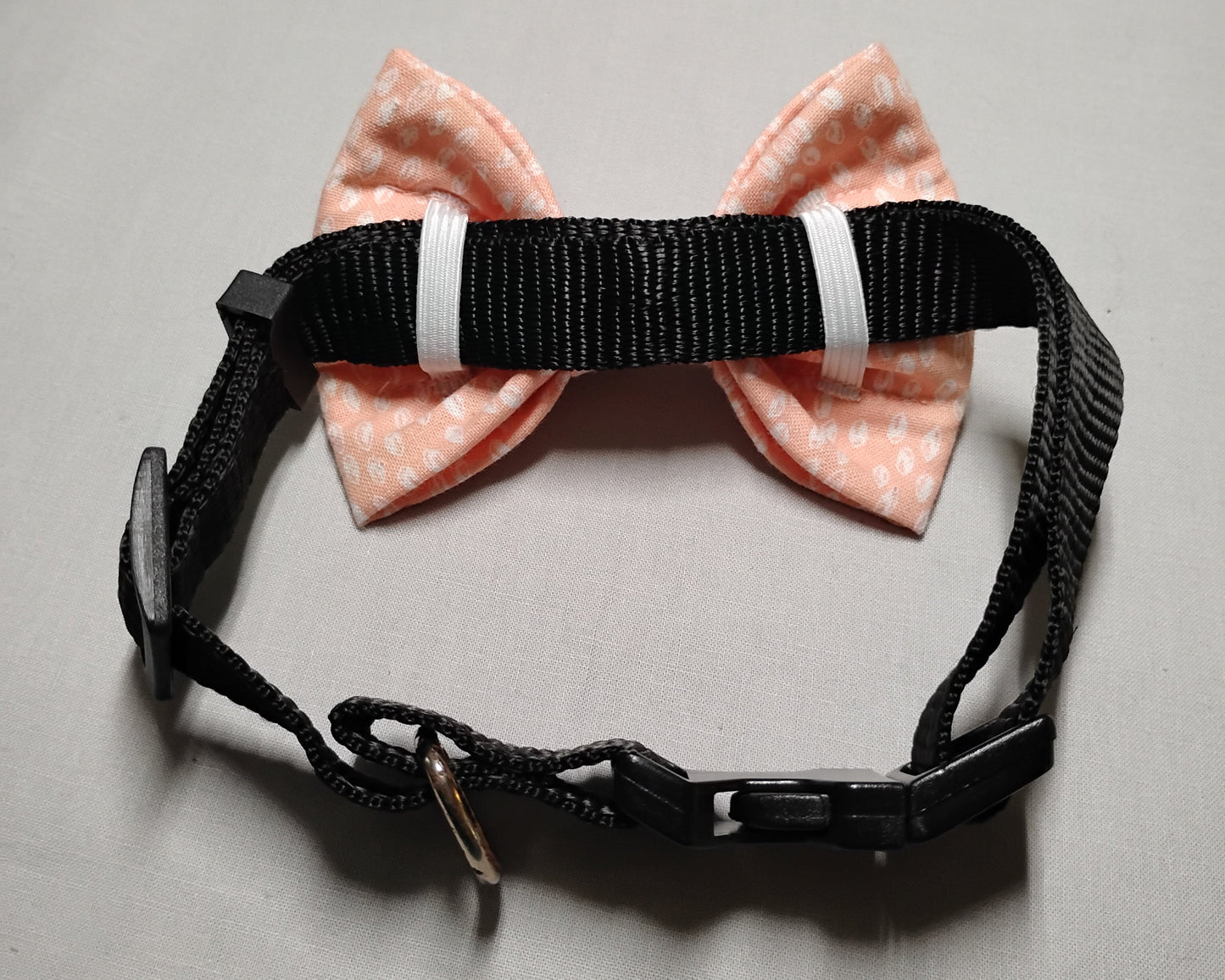 Peach & White Pet Bow Tie