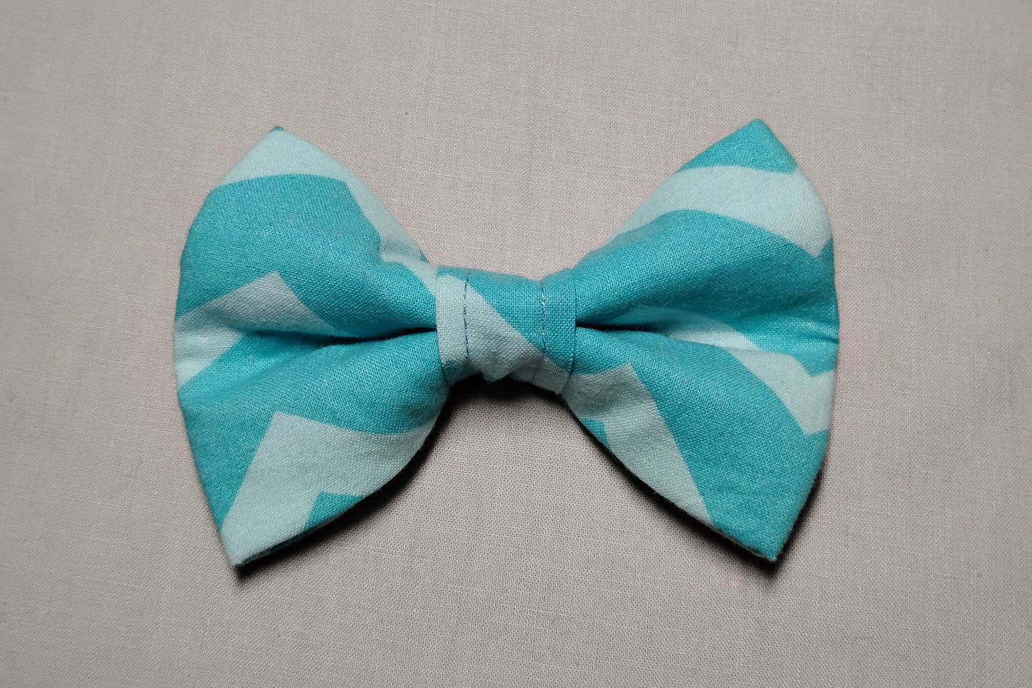 Blue Chevron Pet Bow Tie