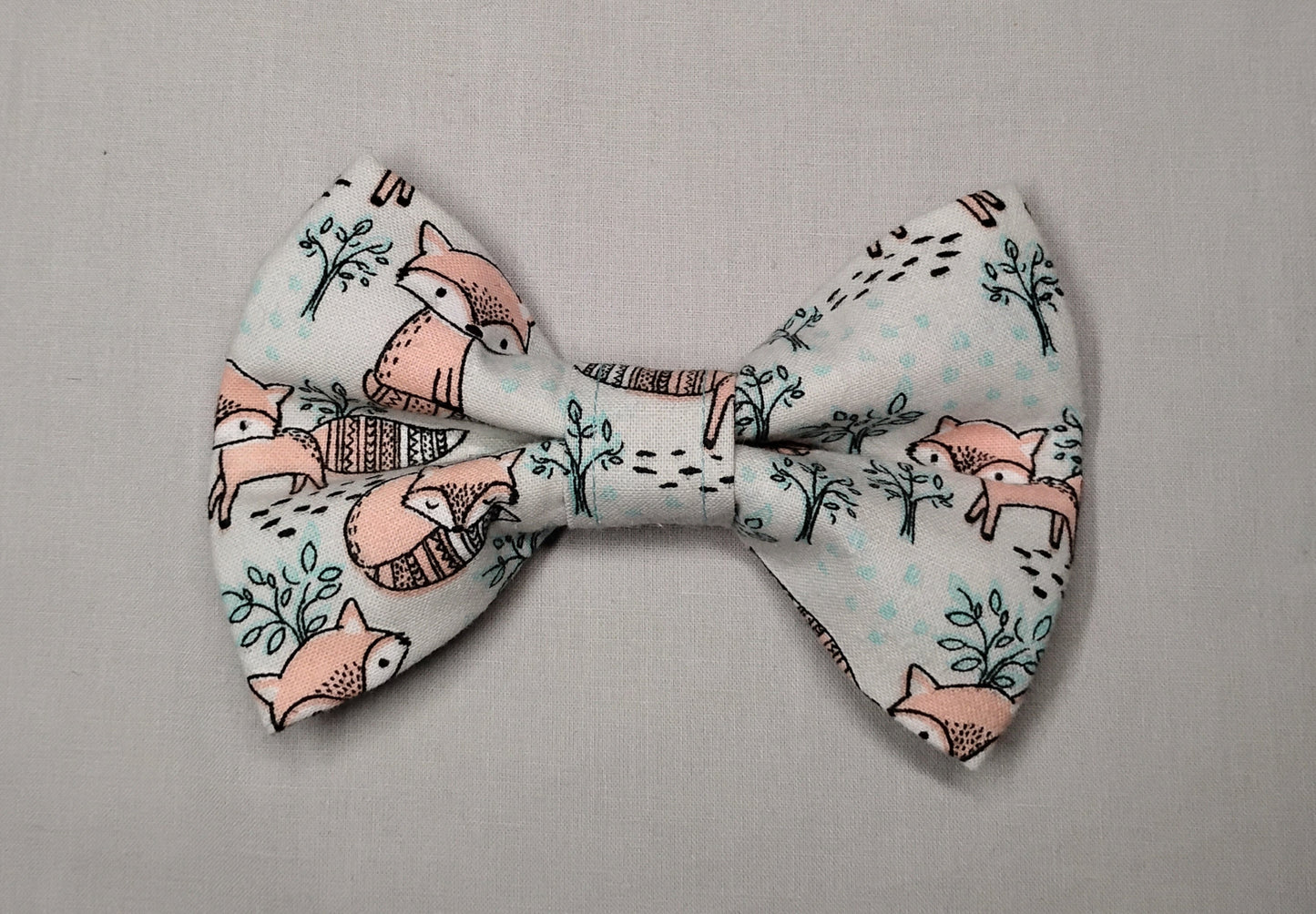 Gray with Foxes Pet Bow Tie