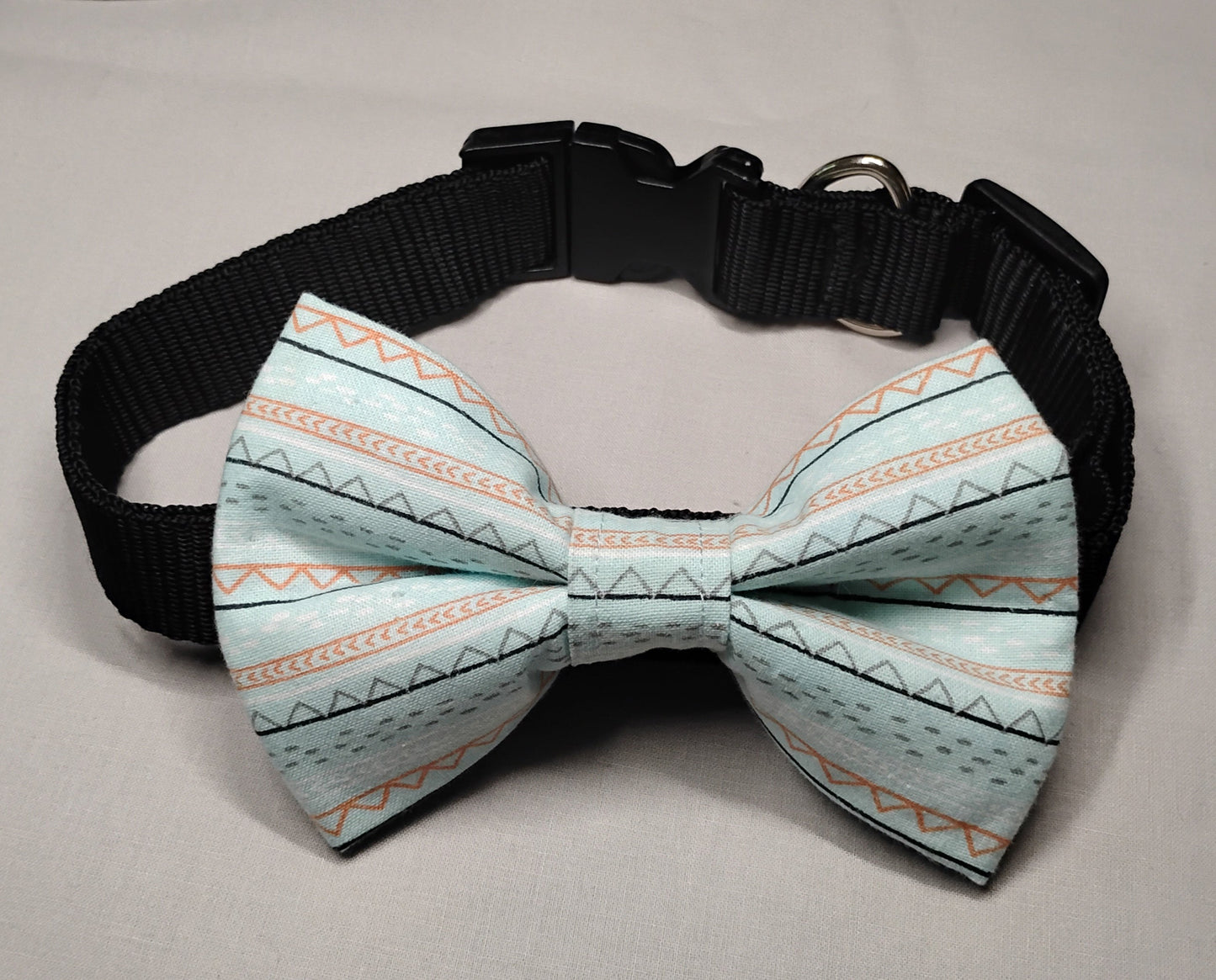 Blue, Orange & Black Striped Pet Bow Tie