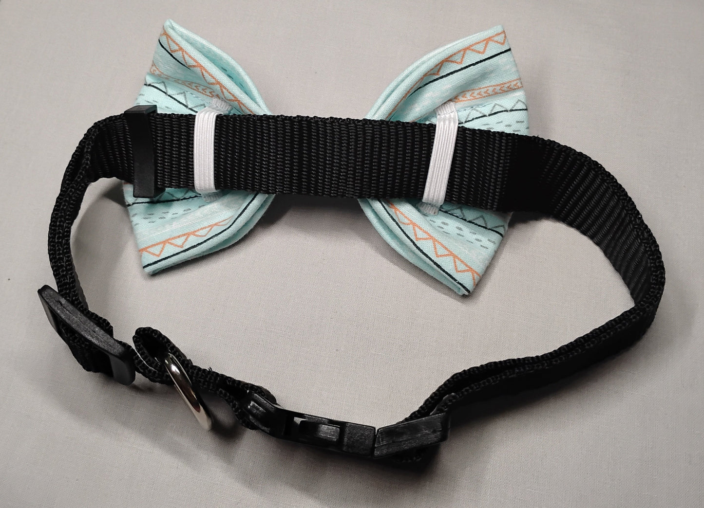 Blue, Orange & Black Striped Pet Bow Tie