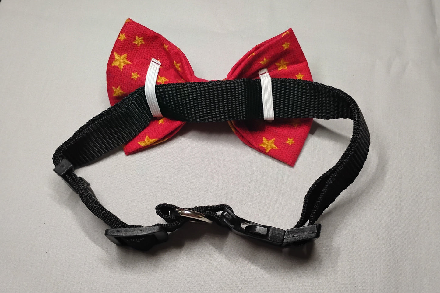 Red with Gold Stars Pet Bow Tie
