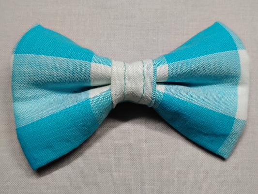 Blue & White Checkered Pet Bow Tie