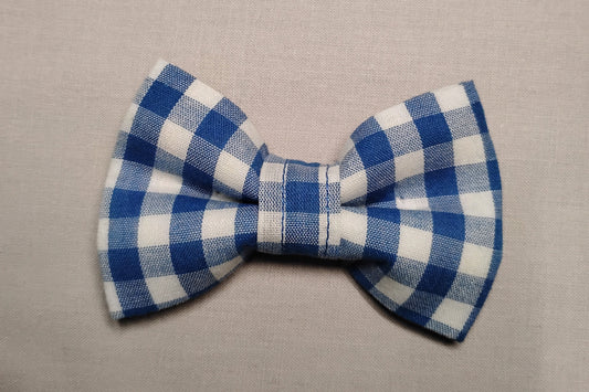 Blue & White Checkers Pet Bow Tie