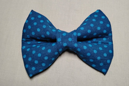 Navy & Blue Polk Dot Pet Bow Tie