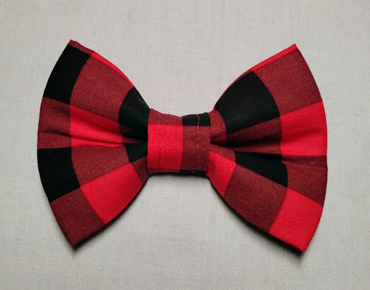 Red & Black Plaid Pet Bow Tie