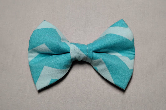 Blue Chevron Pet Bow Tie