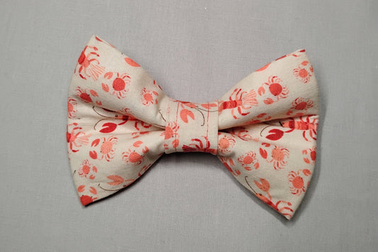 Cream Crab & Lobster Pet Bow Tie